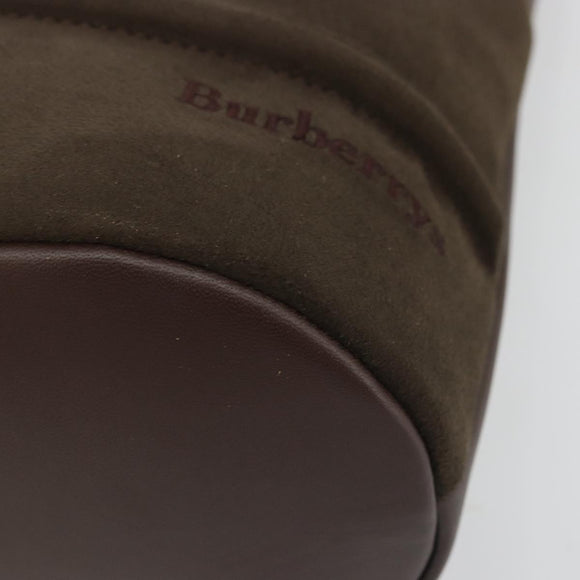 Burberrys Tote Bag Leather Brown Gold Auth BA12130A