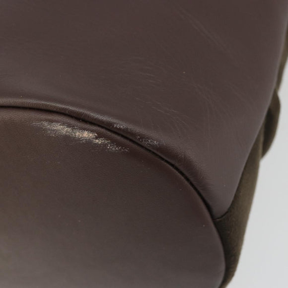 Burberrys Tote Bag Leather Brown Gold Auth BA12130A
