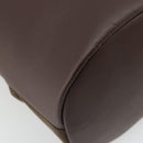 Burberrys Tote Bag Leather Brown Gold Auth BA12130A-13