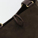 Burberrys Tote Bag Leather Brown Gold Auth BA12130A-14