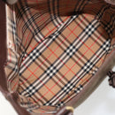 Burberrys Tote Bag Leather Brown Gold Auth BA12130A-15