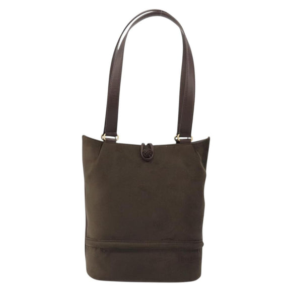 Burberrys Tote Bag Leather Brown Gold Auth BA12130A
