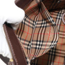 Burberrys Tote Bag Leather Brown Gold Auth BA12130A-20