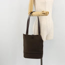 Burberrys Tote Bag Leather Brown Gold Auth BA12130A-21