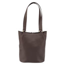 Burberrys Tote Bag Leather Brown Gold Auth BA12130A-3