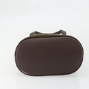 Burberrys Tote Bag Leather Brown Gold Auth BA12130A-9