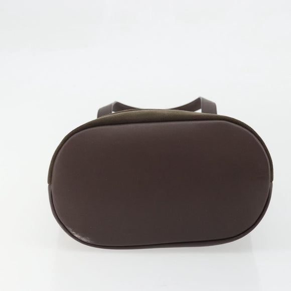 Burberrys Tote Bag Leather Brown Gold Auth BA12130A