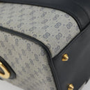 GUCCI Micro GG Supreme Boston Bag PVC Navy Gold Auth BA12131-15