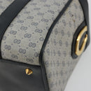 GUCCI Micro GG Supreme Boston Bag PVC Navy Gold Auth BA12131-16