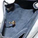 GUCCI Micro GG Supreme Boston Bag PVC Navy Gold Auth BA12131-11