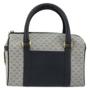 GUCCI Micro GG Supreme Boston Bag PVC Navy Gold Auth BA12131-13