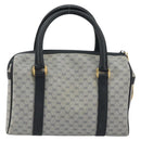 GUCCI Micro GG Supreme Boston Bag PVC Navy Gold Auth BA12131-2