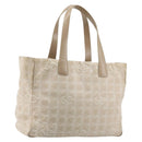 CHANEL New Travel line Hand Bag Nylon Beige Gold CC Auth BA12132-1