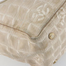 CHANEL New Travel line Hand Bag Nylon Beige Gold CC Auth BA12132-13