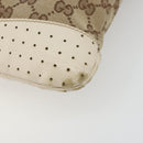 GUCCI GG Canvas Shoulder Bag Beige Silver 145857 Auth BA12133-11
