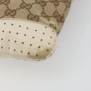 GUCCI GG Canvas Shoulder Bag Beige Silver 145857 Auth BA12133-13