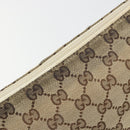 GUCCI GG Canvas Shoulder Bag Beige Silver 145857 Auth BA12133-15