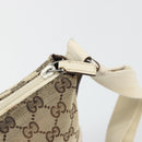 GUCCI GG Canvas Shoulder Bag Beige Silver 145857 Auth BA12133-16