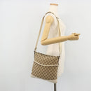 GUCCI GG Canvas Shoulder Bag Beige Silver 145857 Auth BA12133-25
