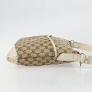 GUCCI GG Canvas Shoulder Bag Beige Silver 145857 Auth BA12133-4
