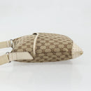 GUCCI GG Canvas Shoulder Bag Beige Silver 145857 Auth BA12133-5