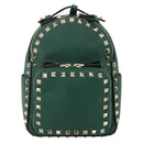 VALENTINO Rock Studs Backpack Leather Green Gold Auth BA12134A-13