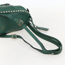 VALENTINO Rock Studs Backpack Leather Green Gold Auth BA12134A-8