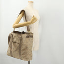 Salvatore Ferragamo Tote Bag Canvas 2way Beige Gold Auth BA12135-22