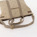 Salvatore Ferragamo Tote Bag Canvas 2way Beige Gold Auth BA12135-7