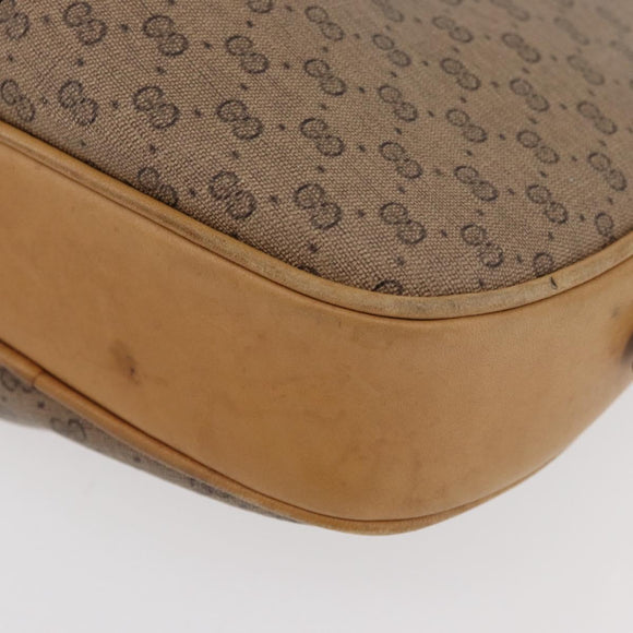 GUCCI Micro GG Supreme Shoulder Bag PVC Beige Gold Auth BA12144