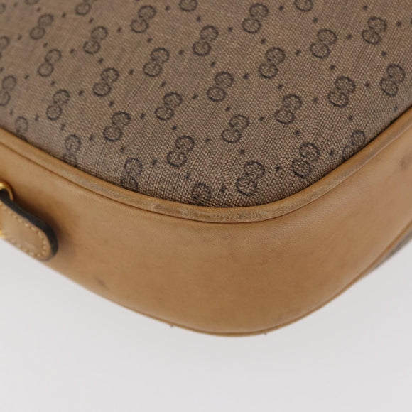 GUCCI Micro GG Supreme Shoulder Bag PVC Beige Gold Auth BA12144