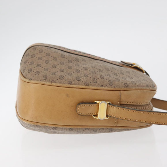 GUCCI Micro GG Supreme Shoulder Bag PVC Beige Gold Auth BA12144
