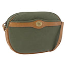 Christian Dior Shoulder Bag Leather Green Gold Auth BA12145-1