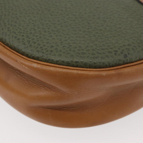 Christian Dior Shoulder Bag Leather Green Gold Auth BA12145