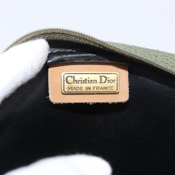 Christian Dior Shoulder Bag Leather Green Gold Auth BA12145