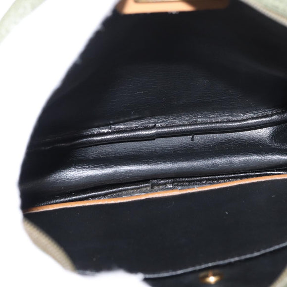 Christian Dior Shoulder Bag Leather Green Gold Auth BA12145
