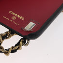 CHANEL Matelassé Chain iPhone Tasche Lammleder Schwarz Gold CC Auth BA12149A-10