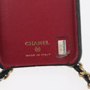 CHANEL Matelassé Chain iPhone Tasche Lammleder Schwarz Gold CC Auth BA12149A-12