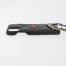 CHANEL Matelassé Chain iPhone Tasche Lammleder Schwarz Gold CC Auth BA12149A-3