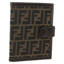 FENDI Zucca Canvas Day Planner Cover Brown Black Auth BA12151A-1