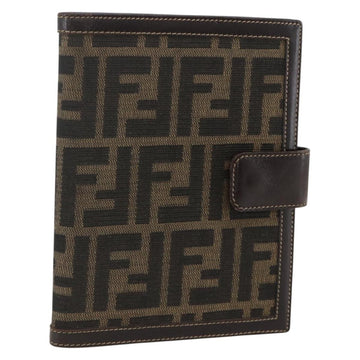 FENDI Zucca Canvas Day Planner Cover Brown Black Auth BA12151A