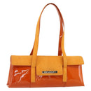 BVLGARI Shoulder Bag Patent leather Orange Silver Auth BA12153A-1
