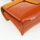 BVLGARI Shoulder Bag Patent leather Orange Silver Auth BA12153A-16
