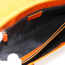 BVLGARI Shoulder Bag Patent leather Orange Silver Auth BA12153A-10