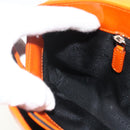 BVLGARI Shoulder Bag Patent leather Orange Silver Auth BA12153A-20