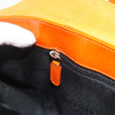 BVLGARI Shoulder Bag Patent leather Orange Silver Auth BA12153A-21