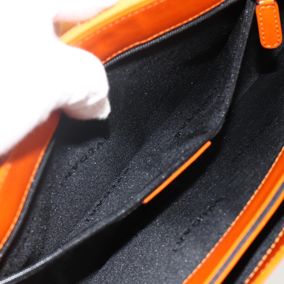 BVLGARI Shoulder Bag Patent leather Orange Silver Auth BA12153A
