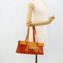 BVLGARI Shoulder Bag Patent leather Orange Silver Auth BA12153A-25