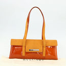 BVLGARI Shoulder Bag Patent leather Orange Silver Auth BA12153A-12