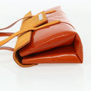 BVLGARI Shoulder Bag Patent leather Orange Silver Auth BA12153A-3